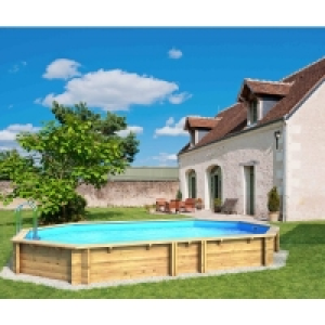 Piscine bois Weva +640 pin liner Bleu France Ht:146