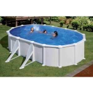 Piscine ovale en acier blanc HAITI 1000x500x132cm