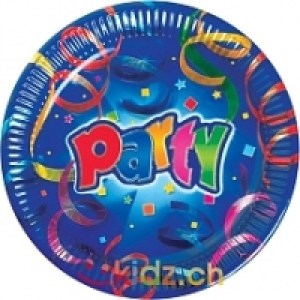 8 assiettes th&egrave;me Party 23cm