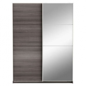 Armoire 2 portes FAST 2 MIROIR coloris chêne vulcano