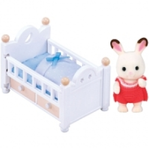 Sylvanian Families - B&eacute;b&eacute; lapin chocolat/lit