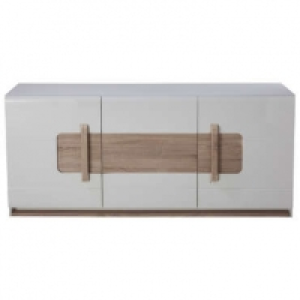 Conforama  Buffet 3 portes LEVI coloris bois/blanc