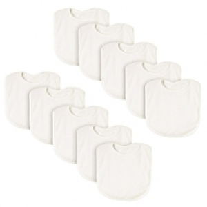 Lot de 10 bavoirs blancs