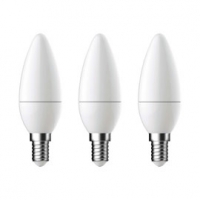 Castorama Diall 3 ampoules LED flamme E14 3,6W=25W blanc chaud
