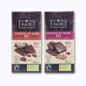 Chocolat noir Bio certifié Fairtrade 1.49 €
