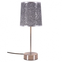 Castorama Colours Lampe Touch Paillettes métal/tissu argent H. 39 cm E14 40W