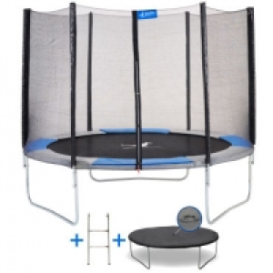Kangui - trampoline rond ø250cm avec filet, échelle et bâche de protec