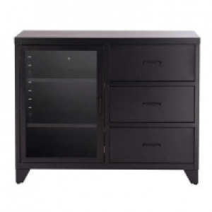 Bahut 3 tiroirs + 1 porte TORK coloris noir