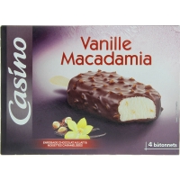 Spar Casino Maxi Bâtonnets - Glace vanille enrobée au chocolat et noix de Macadami