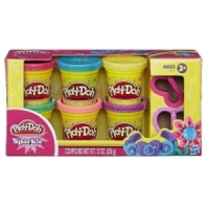 Play-Doh - 6 pots de pâte pailletée