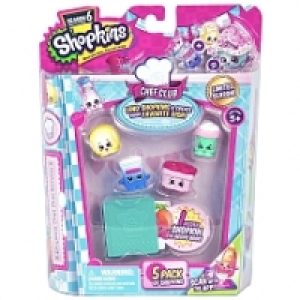 Shopkins - Pack de 5 + Livre (mod&egrave;le al&eacute;atoire)