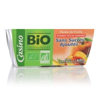 Spar Casino Bio Purée de fruits - Pomme pêche banane - Biologique - Sans sucres ajouté