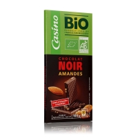 Spar Casino Bio Tablette chocolat - Noir amandes - Biologique 100g