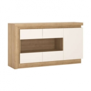 Buffet 3 portes avec éclairage LED LYON coloris blanc/chêne 199.00 €