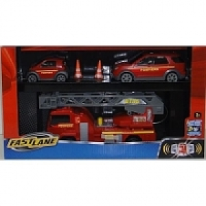 Fast Lane - Coffret de 3 voitures de pompier