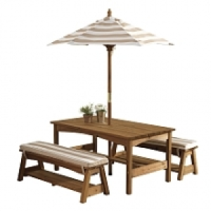 LDD Kidkraft - Table Pique-Nique Avec Parasol - Beige/White 199.99&nbsp;&euro;