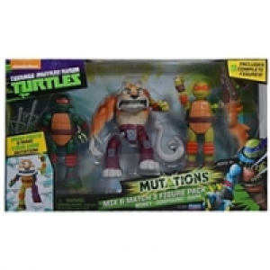 Coffret 3 figurines Mutation Tortues Ninja - Mikey, Dogpound et Raph