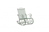 Darty Décoshop26 Chaise fauteuil à bascule rocking chair pour jardin en fer vert vieill