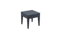 Darty Décoshop26 Table basse de jardin carré étanche en plastique gris foncé 45x45x45 c