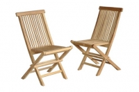 Darty Bois Dessus Bois Dessous Lot de 2 chaises de jardin en bois de teck brut qualite premium pliant