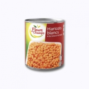 Haricots blancs à la sauce tomate 0.73 €
