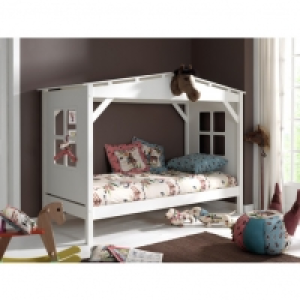 Auchan  Lit enfant cabane WOODY, couchage 90x200cm