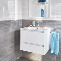 Castorama  Meuble de salle de bains blanc 60 cm Leiko