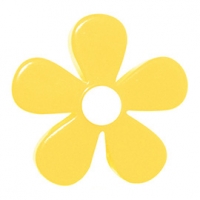 Castorama  6 boutons de meuble Fleur résine jaune 4,1 x 2,4 cm