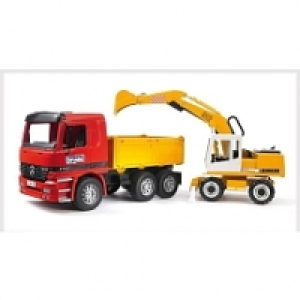 Toysrus  Bruder - Camion Mercedes + pelleteuse