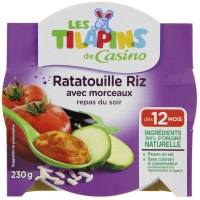 Spar Les Tilapins Repas du soir - Assiette - Ratatouille riz avec morceaux - Dès 12 mois