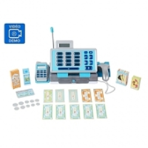 Caisse enregistreuse Deluxe parlante avec Scanner Bleue