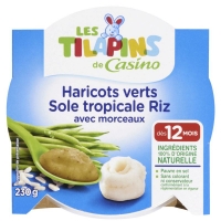 Spar Les Tilapins Assiette - Haricots verts sole tropicale riz avec morceaux - Dès 12 mo