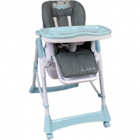 Auchan Bambisol BAMBISOL Chaise haute bébé gris/bleu Les Ministars
