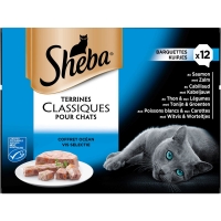Spar Sheba Terrines classiques - Nourriture pour chat - Océan - Poissons blancs e