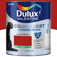 Castorama Dulux Valentine Peinture cuisine/SDB murs et bois. rouge indus. satin 0,75L