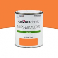Castorama Colours Peinture Murs et boiseries Orange vif Satin 0,75L