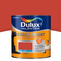 Castorama Dulux Valentine Peinture Col. Resist murs et boiseries rouge feu mat 1L