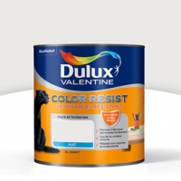 Castorama Dulux Valentine Peinture Dulux Col. Resist murs et bois. blanc pur mat 1 L