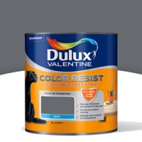 Castorama Dulux Valentine Peinture Col. Resist murs et boiseries charbon mat 1L