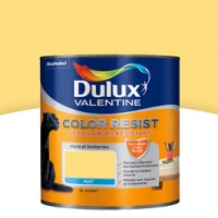 Castorama Dulux Valentine Peinture Col. Resist murs et boiseries jaune chrome mat 1L