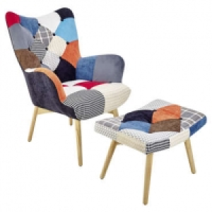 Conforama  Fauteuil en tissu OCEANIA coloris Patchwork
