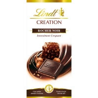 Spar Lindt Création - Tablette de chocolat rocher noir - Cur praliné 150g