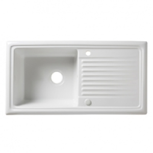 Évier à encastrer céramique blanc Burbank, 1 bac 180.00 €