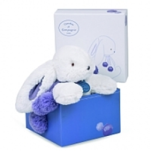Doudou < Compagnie - Lapin pompon - Lavande 25 cm
