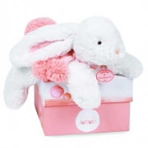 Doudou < Compagnie - Lapin pompon rose 25cm