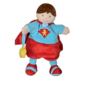 Doudou et Compagnie - Doudou Marionnette Super H&eacute;ros rouge et bleu