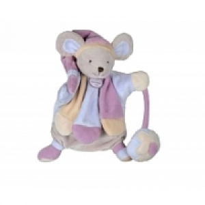 Doudou et Compagnie - Doudou Marionnette Souris rose poudr&eacute;