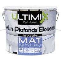 Castorama  Peinture murs plafonds et boiseries Ultimix Blanc Mat 10L