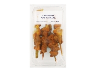 4 brochettes de porc au caramel