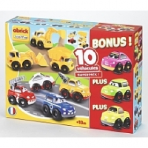 Ecoiffier - Abrick - Coffret 7 v&eacute;hicules Fast car + 3 gratuits